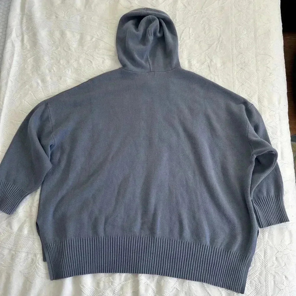 KIN Hoodie Blue Grey Pullover Oversized High Low Hem Kangaroo Size Large - Picture 10 of 11